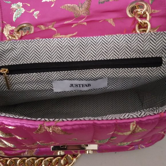 So Posh Pink Butterfly Chain Strap Crossbody Bag - Picture 9 of 9